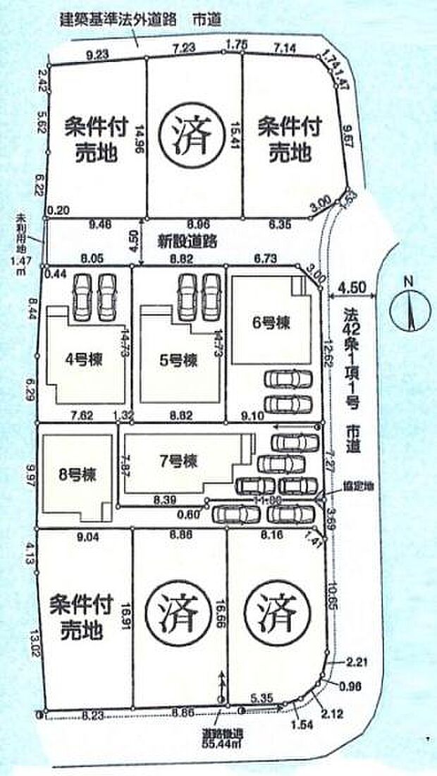 ご覧の物件は8号棟です。