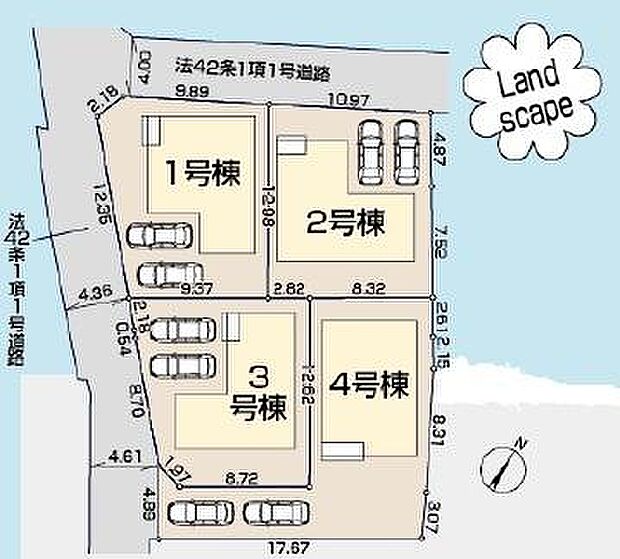 ご覧の物件は1号棟です。