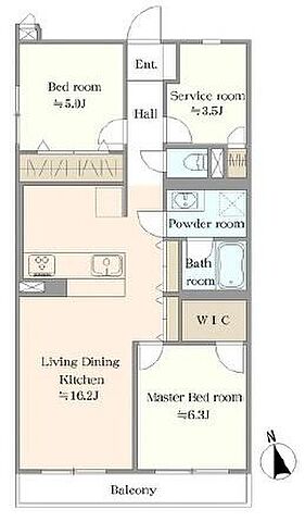 間取り 青梅サニーハイツ 4階/-