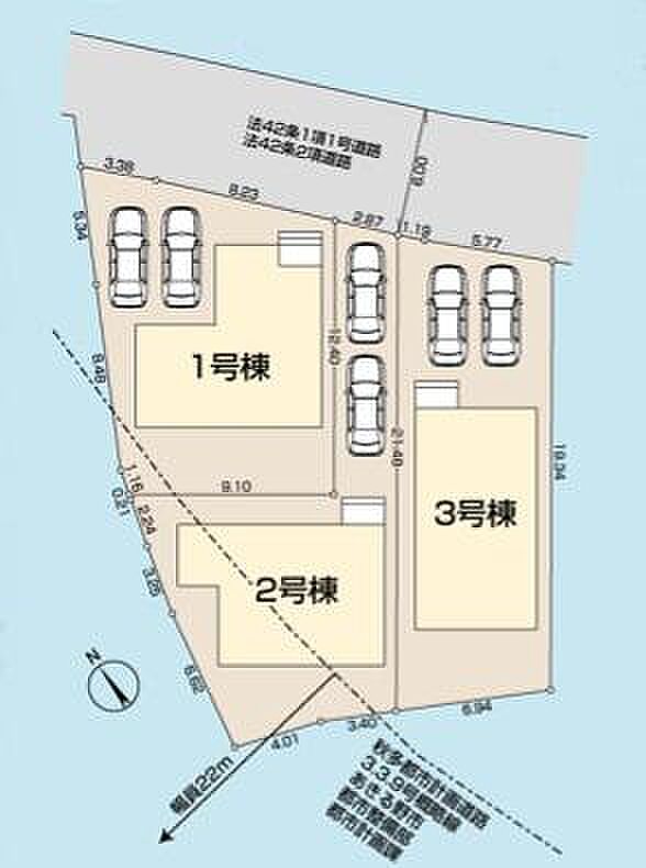 ご覧の物件は1号棟です。