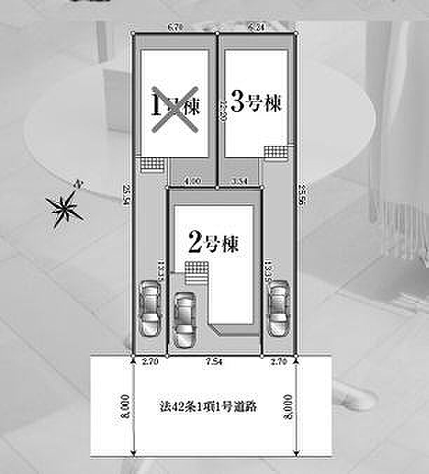 ご覧の物件は2号棟です。