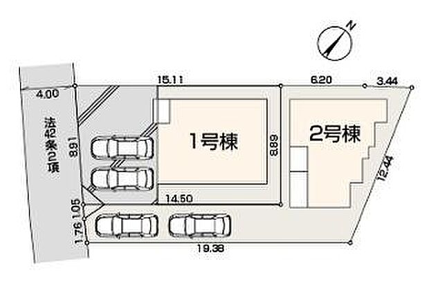 ご覧の物件は2号棟です