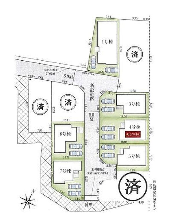 ご覧の物件は7号棟です。