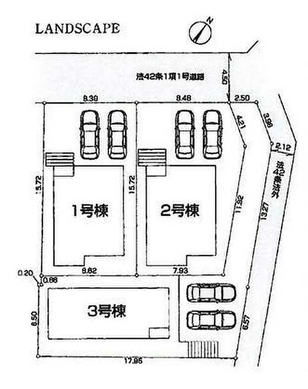 ご覧の物件は3号棟です。