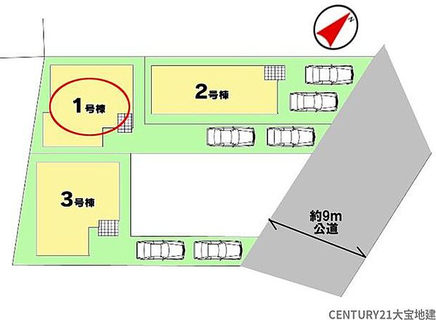 【全体区画図】1号棟