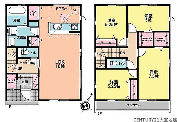 ■2号棟■4ＬＤＫ＋シューズクローク＋ウォークインクローゼット×2