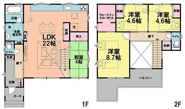 プラン例間取り：延床面積106.10平米
