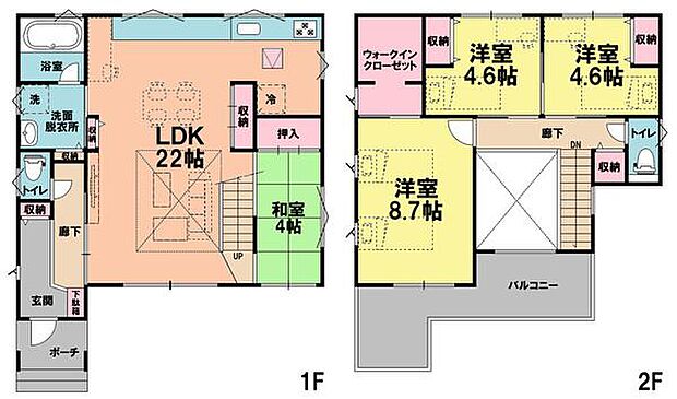 プラン例間取り：延床面積106.10平米