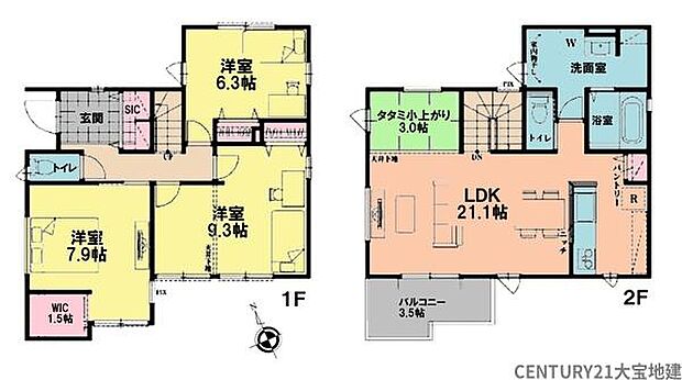 ■21号棟■3ＬＤＫ＋シューズクローク＋ウォークインクローゼット