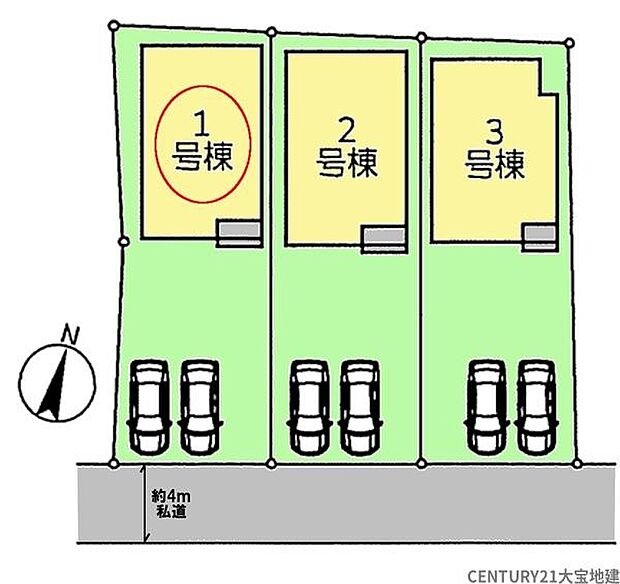 【全体区画図】1号棟