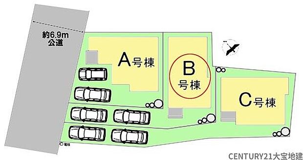 【全体区画図】B号棟