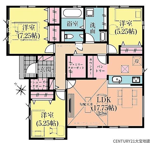 ■3LDK+シューズクローク+ウォークインクローゼット■人気の平屋建