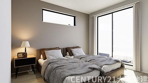 (1号棟)完成予想図■洋室7.7帖※イメージパースの為、実際とは異なる場合がございます。