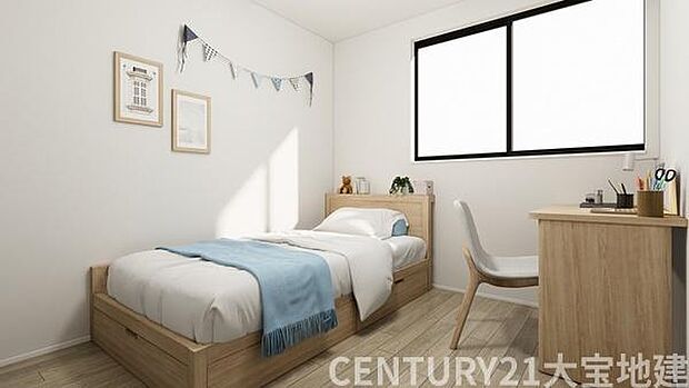 (4号棟)完成予想図■洋室5.2帖※イメージパースの為、実際とは異なる場合がございます。