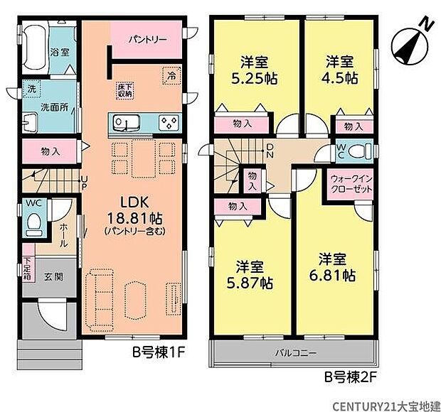 ■Ｂ号棟■4ＬＤＫ＋ウォークインクローゼット