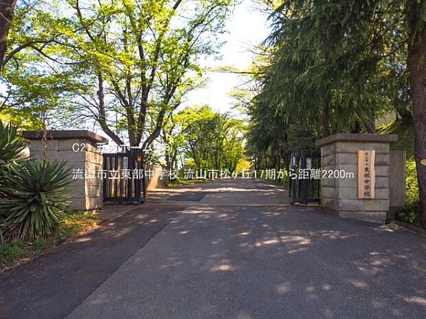 流山市立東部中学校まで860m、撮影日:2021/04/07 2200 流山市立東部中学校