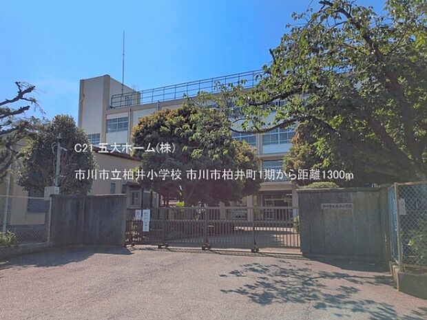 市川市立柏井小学校まで1300m、撮影日:2026/06/19 1300 市川市立柏井小学校