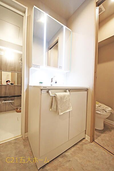 朝の身支度がスムーズに整う収納豊富な仕様。リノベーションならではの清潔感が魅力♪