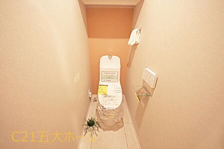 サッと拭くだけでお手入れしやすいトイレ仕様!清潔な空間を保ちやすく来客時にも安心感を持ってお通しできる仕様です。