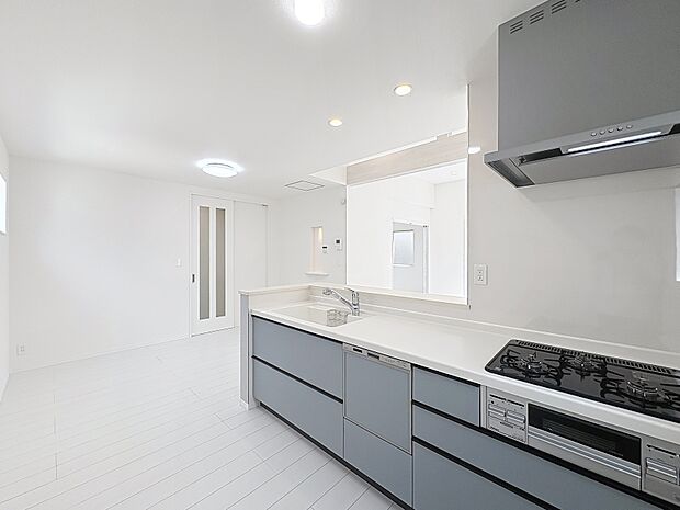 施工例:食器洗乾燥機付きで家事の時短をサポート。 忙しい毎日の中で家族との時間を増やしてくれる、便利な設備。