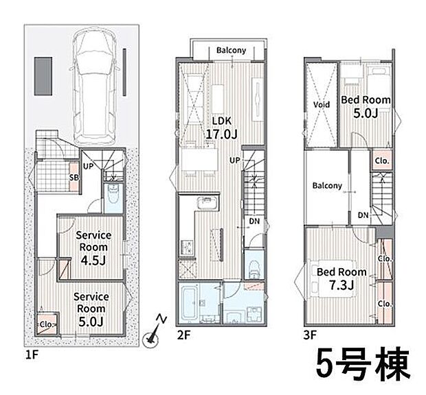 2LDK＆納戸2室（4LDKにも可）。2階にLDK。家族の顔が見えるリビングイン階段。水廻り集中設計、家事動線らくらく。リビング吹抜けで解放感。