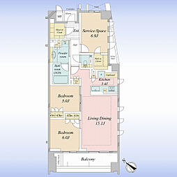 間取図画像 2SLDK