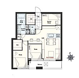 芝パーク・タワー 2SLDKの間取図画像