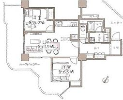 スカイフロントタワー川口 2LDKの間取図画像