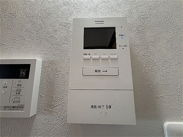 TVインターホン。来訪者を確認でき、防犯性、利便性が高く必須設備となっています。