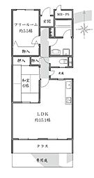 グラン・ドムール智恵光院 2LDKの間取り