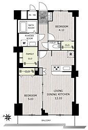 グランドメゾン西新井 2LDKの間取図画像