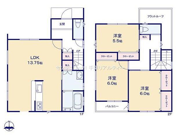 3LDKの魅力的な間取り！LDKはゆったりとした空間で、ご家族との団らん時間が、より一層充実したものになりますね！家族との仲が深まり、自然と笑顔が増えそうです！