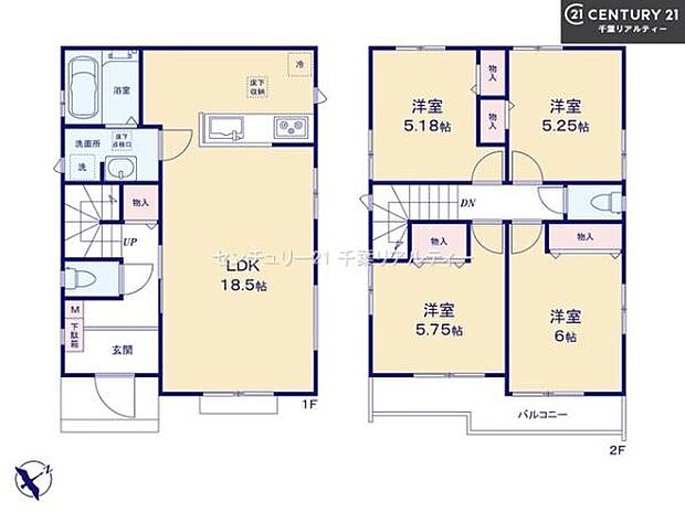 4LDKの魅力的な間取り!LDKはゆったりとした空間で、ご家族との団らん時間が、より一層充実したものになりますね家族との仲が深まり、自然と笑顔が増えそうです!