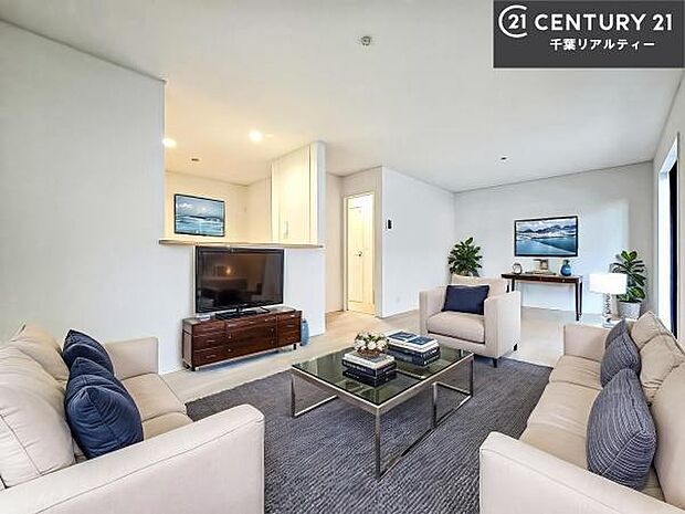 家具はCGパースです。大切な家族が集まるからこそLDKにはこだわりたい。子供たちが元気に笑いながら走り回っている姿を見た時が「広い家にして良かった」と思う瞬間です。