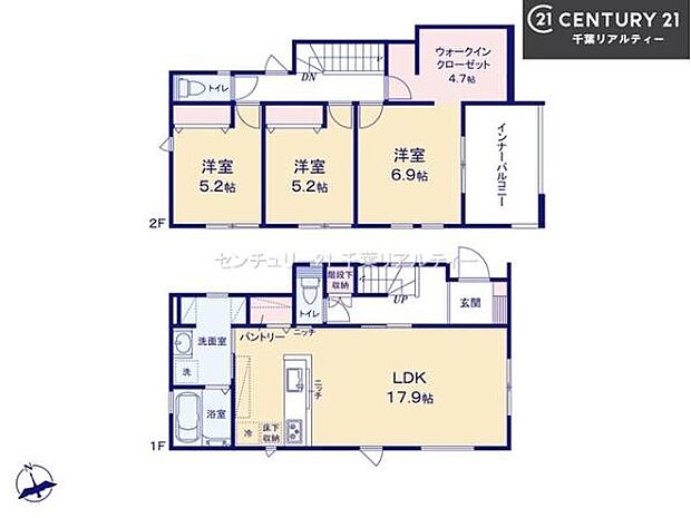 3LDKの魅力的な間取り！LDKはゆったりとした空間で、ご家族との団らん時間が、より一層充実したものになりますね。家族との仲が深まり、自然と笑顔が増えます！