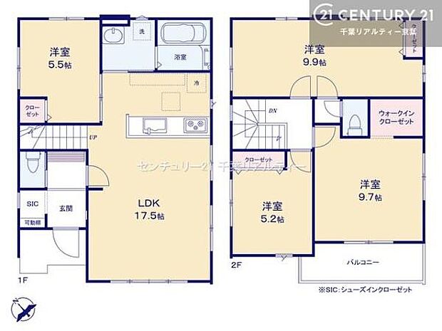 お子様の成長に合わせて間仕切り可能な間取りです。1階にも洋室があり、それぞれのお部屋として使うほか、来客用やテレワークスペースなど多彩に活用できます。