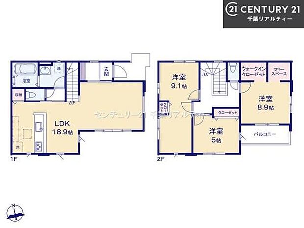 3LDKの魅力的な間取り！LDKはゆったりとした空間で、ご家族との団らん時間が、より一層充実したものになりますね。家族との仲が深まり、自然と笑顔が増えます！