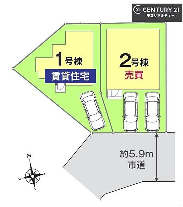 【2号棟】カースペース付きでマイカーをお持ちのご家庭でも安心。物件探しのご条件・ご要望・ご質問など、何なりと弊社スタッフまでお申し付けください！