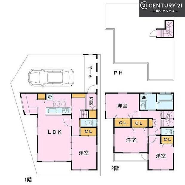 4LDKの魅力的な間取り!LDKはゆったりとした空間で、ご家族との団らん時間が、より一層充実したものになりますね。家族との仲が深まり、自然と笑顔が増えます!