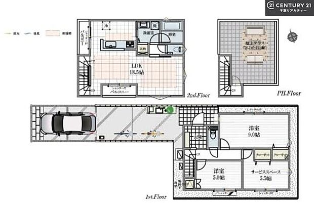 2SLDKの魅力的な間取り!LDKはゆったりとした空間で、ご家族との団らん時間が、より一層充実したものになりますね。家族との仲が深まり、自然と笑顔が増えます!