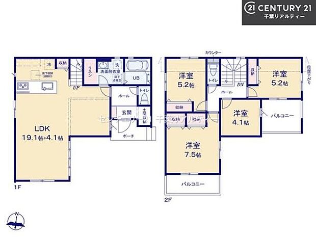 4LDKの魅力的な間取り!LDKはゆったりとした空間で、ご家族との団らん時間が、より一層充実したものになりますね家族との仲が深まり、自然と笑顔が増えそうです!
