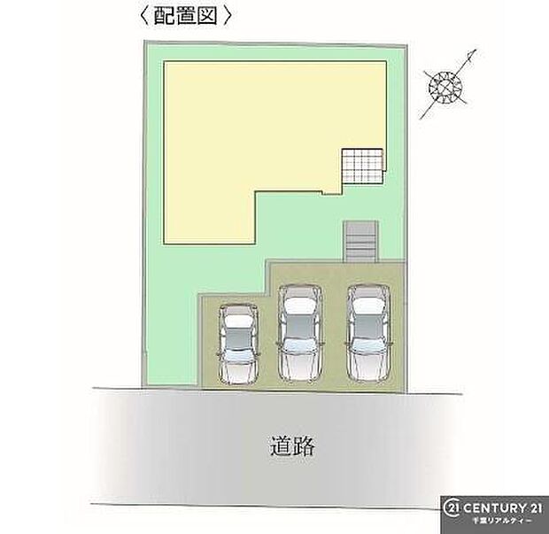 カースペースは3台付き(車種による)!セカンドカー持ちの方や急な来客時にも安心ですね。