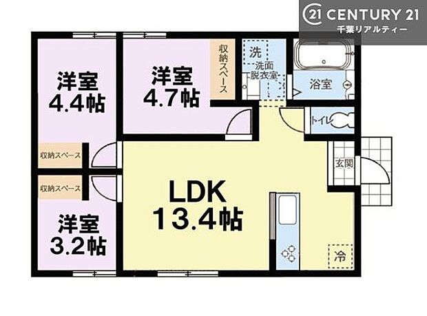 3LDKの魅力的な間取り!LDKはゆったりとした空間で、ご家族との団らん時間が、より一層充実したものになりますね。家族との仲が深まり、自然と笑顔が増えます!
