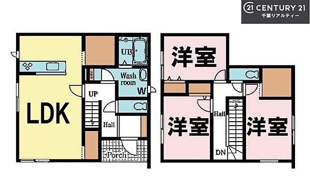 3LDKの魅力的な間取り!LDKはゆったりとした空間で、ご家族との団らん時間が、より一層充実したものになりますね!家族との仲が深まり、自然と笑顔が増えそうです!