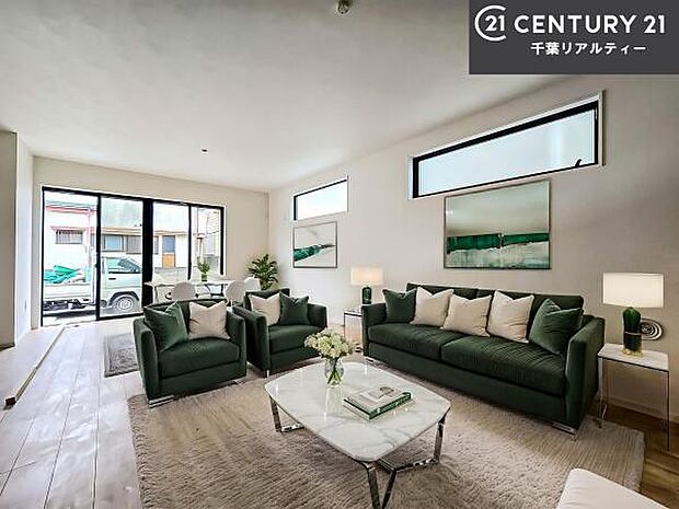 家具はCGパースです。大切な家族が集まるからこそLDKにはこだわりたい。子供たちが元気に笑いながら走り回っている姿を見た時が「広い家にして良かった」と思う瞬間です。