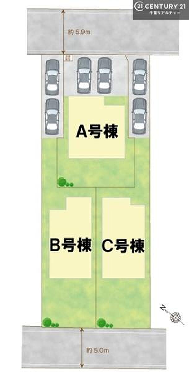 【B号棟】カースペース付きでマイカーをお持ちのご家庭でも安心。物件探しのご条件・ご要望・ご質問など、何なりと弊社スタッフまでお申し付けください!