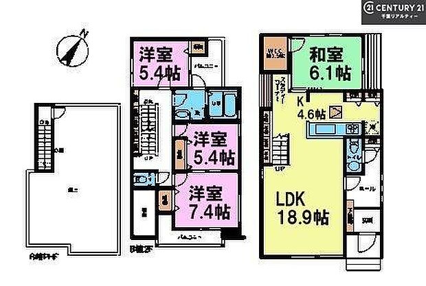 4LDKのゆとりある間取りは、家族それぞれの居場所を確保しつつ、LDKを中心にした動線で団らんの時間も豊かに。全室収納完備で住空間をすっきり保てる設計です。