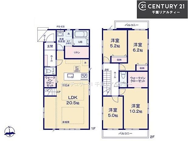 4LDKのゆとりある間取りは、家族それぞれの居場所を確保しつつ、LDKを中心にした動線で団らんの時間も豊かに。全室収納完備で住空間をすっきり保てる設計です。