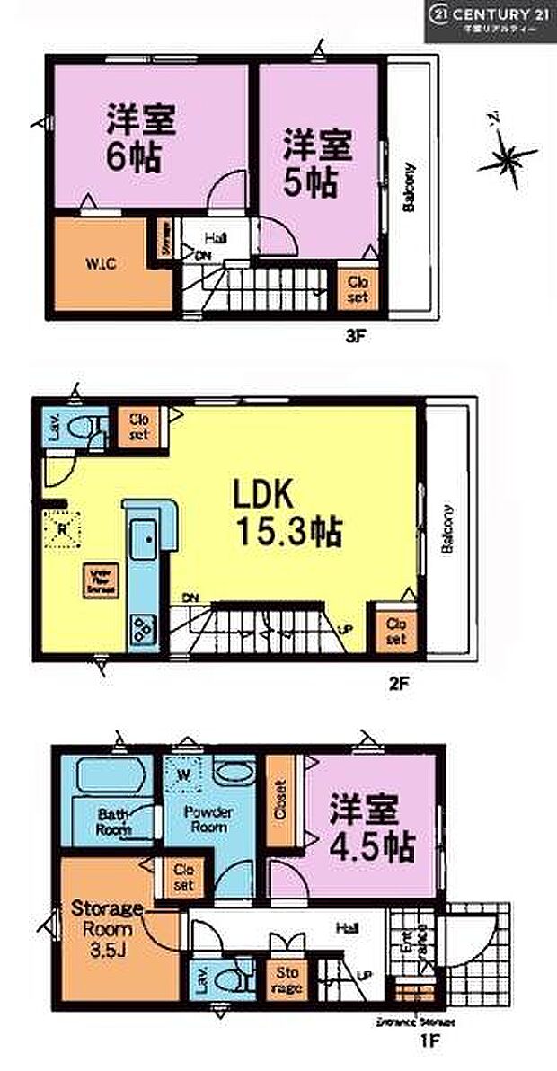 3SLDKの魅力的な間取り!LDKはゆったりとした空間で、ご家族との団らん時間が、より一層充実したものになりますね家族との仲が深まり、自然と笑顔が増えそうです!