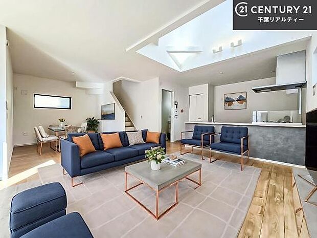 家具はCGパースです。大切な家族が集まるからこそLDKにはこだわりたい。子供たちが元気に笑いながら走り回っている姿を見た時が「広い家にして良かった」と思う瞬間です。